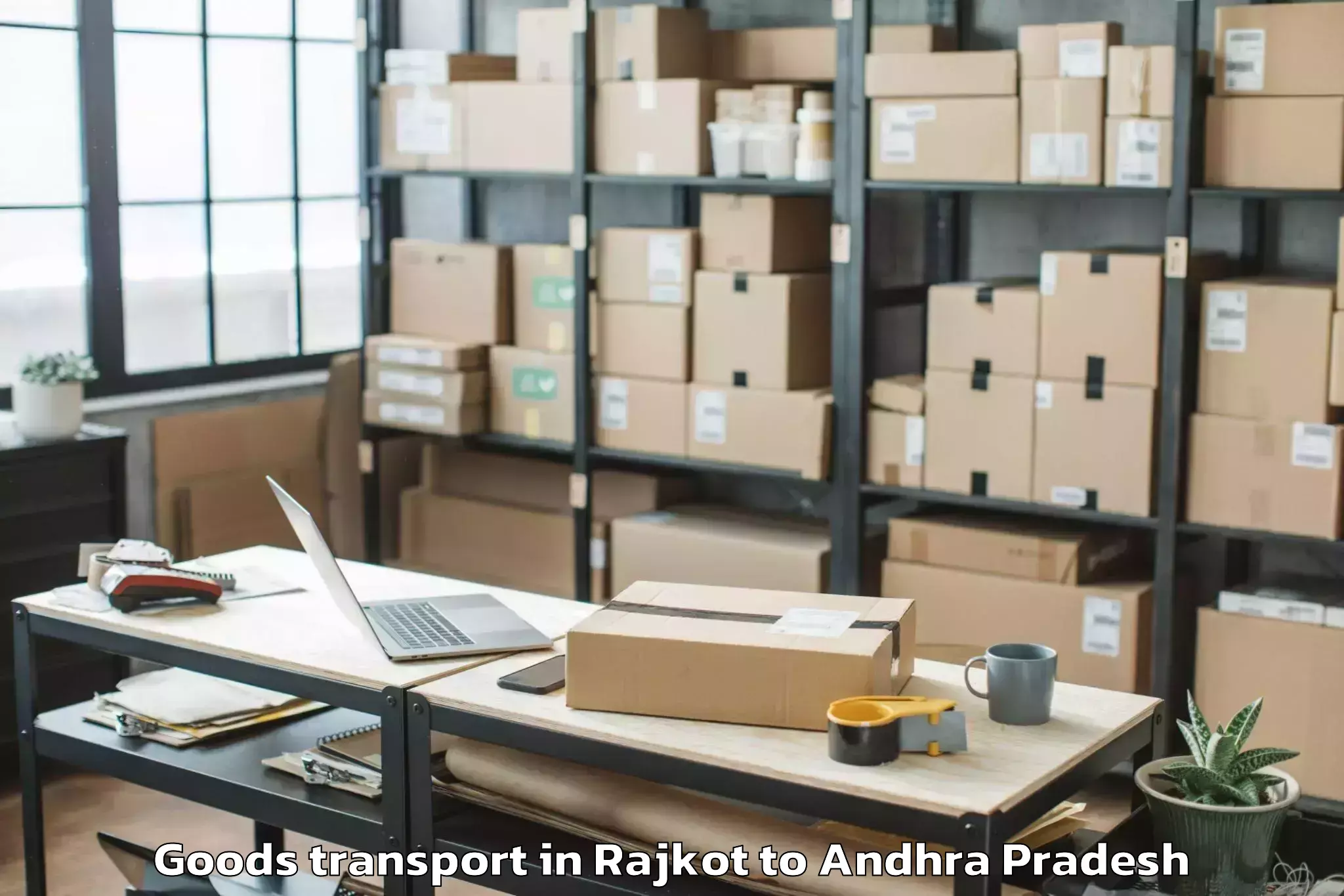 Professional Rajkot to Abhilashi University Guntur Goods Transport